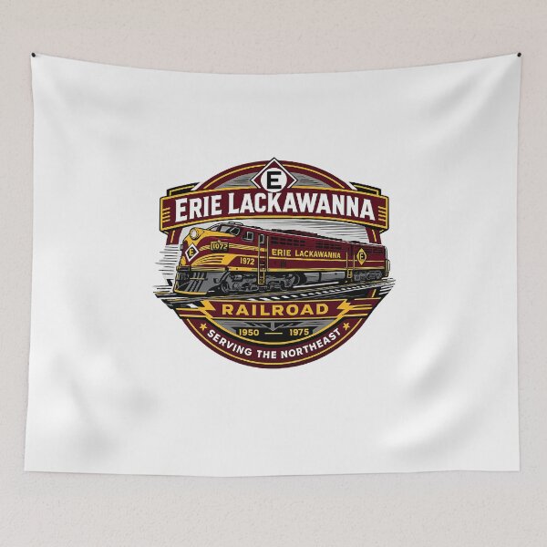 Item preview, Erie Lackawanna Railroad Vintage Diesel Train  designed and sold by The Junto Shop.