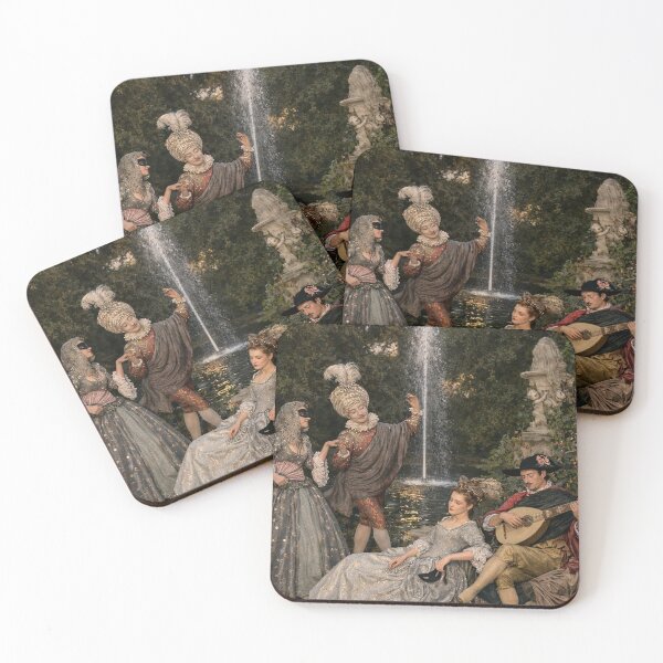 Item preview, Masquerade Vintage Rococo Garden Party Illustration for Historical Costume & Art Lovers designed and sold by RickE.