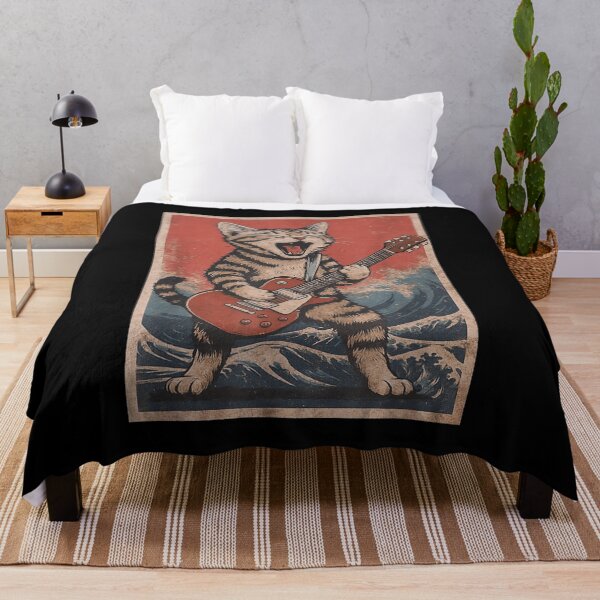 Item preview, Cat Playing Guitar Men Women Distressed Rock and Roll designed and sold by Cheesymatiion.