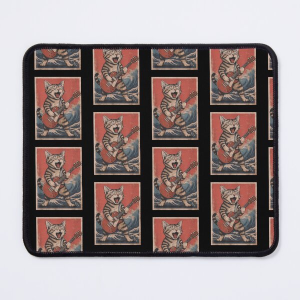 Item preview, Cat Playing Guitar Men Women Distressed Rock and Roll designed and sold by Cheesymatiion.