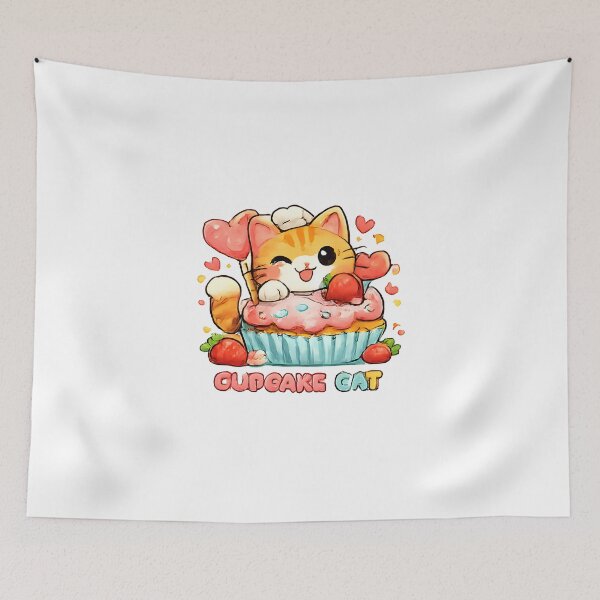 Item preview, Kawaii Cute Cupcake Cat designed and sold by VictorySticker.