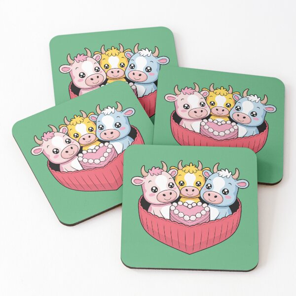 Item preview, Cute Cow Friends Heart Cake Party designed and sold by ginawarnawar.