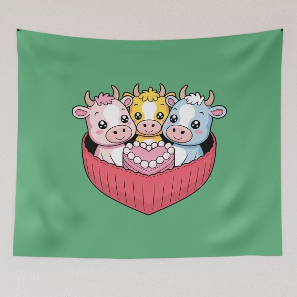 Item preview, Cute Cow Friends Heart Cake Party designed and sold by ginawarnawar.