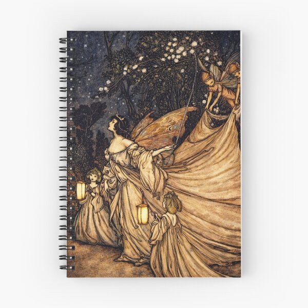 Item preview, Fairy Art Nouveau Vintage Illustration Winged Fairy Queen with Lantern Bearers for Fantasy & Fairy Tale Lovers designed and sold by RickE.