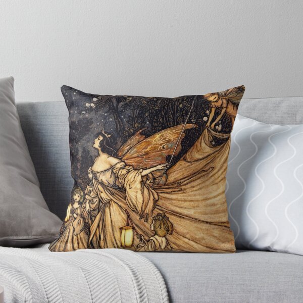 Item preview, Fairy Art Nouveau Vintage Illustration Winged Fairy Queen with Lantern Bearers for Fantasy & Fairy Tale Lovers designed and sold by RickE.
