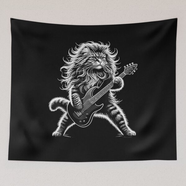 Item preview, Rock and Roll Cat Playing Guitar designed and sold by Cheesymatiion.