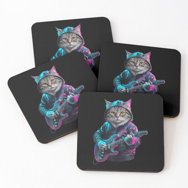 Item preview, Cat Playing Guitar Rock and Roll Rock for Men Women Kid designed and sold by Cheesymatiion.