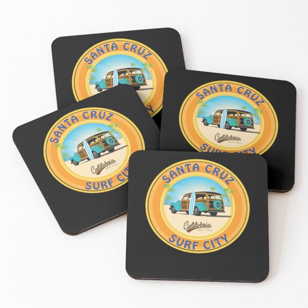 Item preview, Surf City Santa Cruz Logo with Woodie On The Beach  designed and sold by mrLanka.