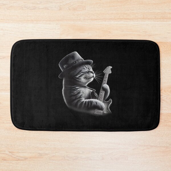 Item preview, Cat Playing Guitar - Funny Rock Music Guitar Cat designed and sold by Cheesymatiion.