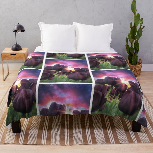 Item preview, Purple Tulips at Sunset – Dramatic Floral Landscape Photography designed and sold by Artondra Hall.