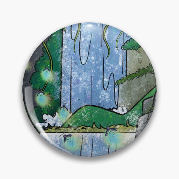 Item preview, Magical Waterfall Fantasy - Glowing Green Forest Cascade designed and sold by TheArtOfTreble.