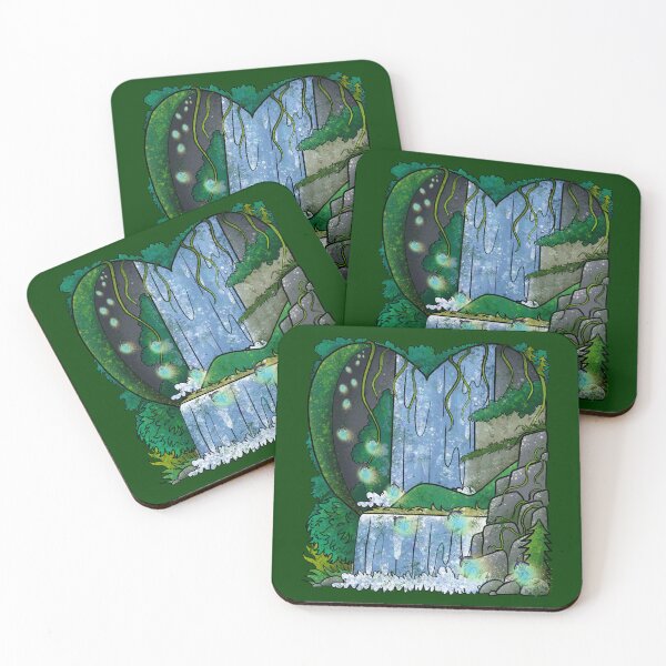 Item preview, Magical Waterfall Fantasy - Glowing Green Forest Cascade designed and sold by TheArtOfTreble.