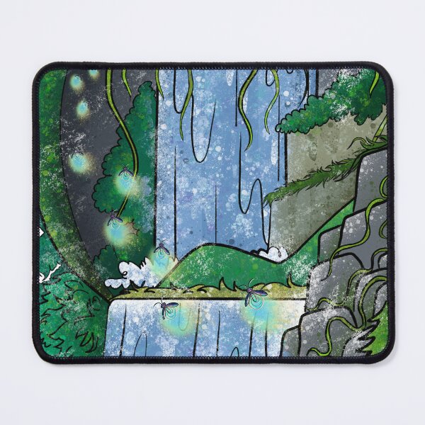 Item preview, Magical Waterfall Fantasy - Glowing Green Forest Cascade designed and sold by TheArtOfTreble.