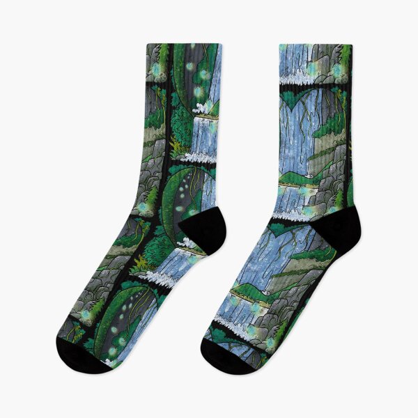 Item preview, Magical Waterfall Fantasy - Glowing Green Forest Cascade designed and sold by TheArtOfTreble.