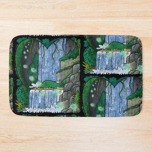 Item preview, Magical Waterfall Fantasy - Glowing Green Forest Cascade designed and sold by TheArtOfTreble.