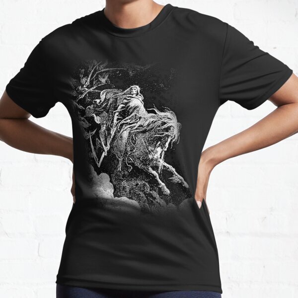 DEATH. Death on the Pale Horse. Revelation, Revenge, Gustave Dore. 1865. Revelations, Seven Seals. Active T-Shirt
