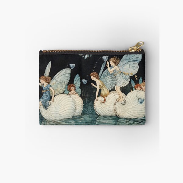 Item preview, Moonlit Fairy Fantasy Art – Seashell Fishing Pixies Scene – Whimsical Art Lovers designed and sold by RickE.