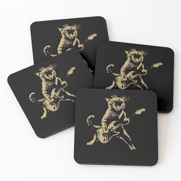 Item preview, Cat Playing Guitar Star Rock and Roll Men Women Kids designed and sold by Cheesymatiion.