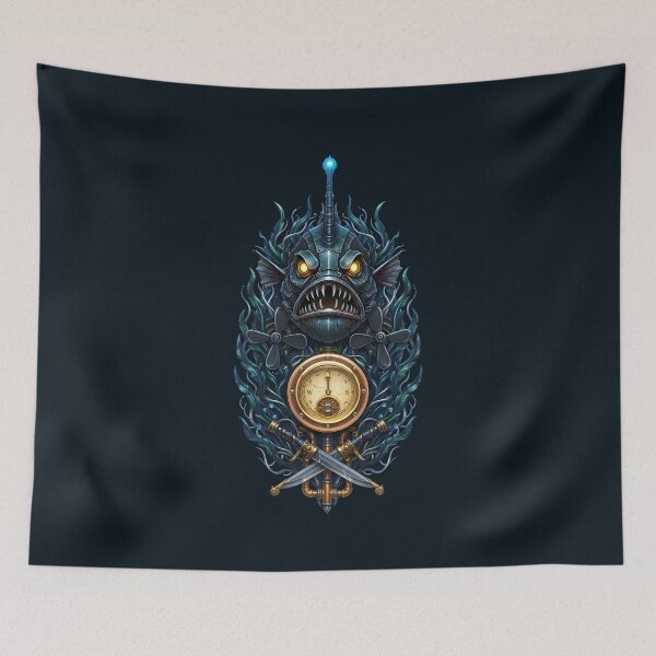 Item preview, Abyssal Warborn — Steampunk Anglerfish Compass Emblem designed and sold by The Visual Syllabus.