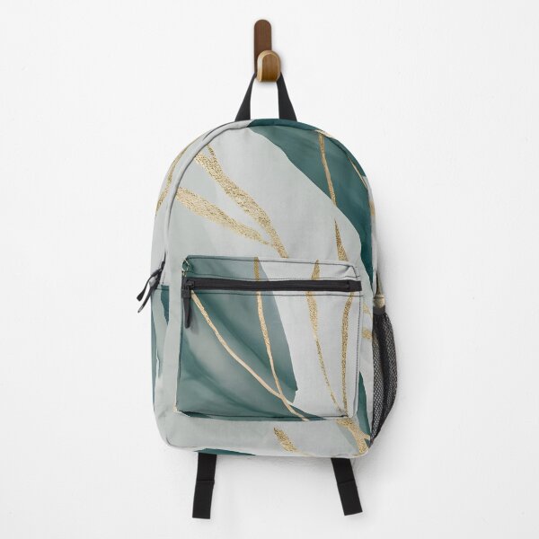 Item preview, Elegant Gold Botanical Watercolor – Minimalist Green Leaf Abstract Art designed and sold by Artviawall.
