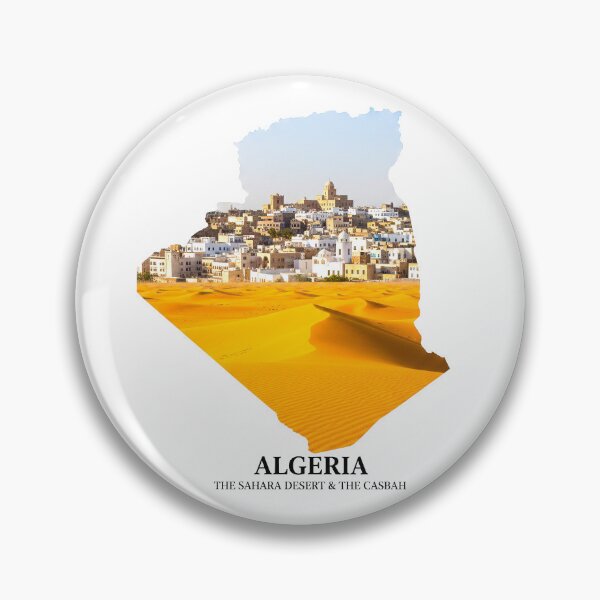 Item preview, Algeria Map Sahara Desert and The Casbah Art designed and sold by AbulailArt.