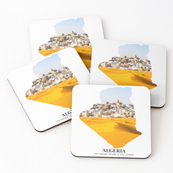 Item preview, Algeria Map Sahara Desert and The Casbah Art designed and sold by AbulailArt.