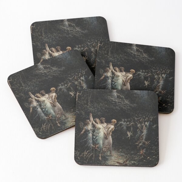 Item preview, Mythological Fairy Ring Painting – Romantic Woodland Dance Scene – Fantasy Art Lovers designed and sold by RickE.