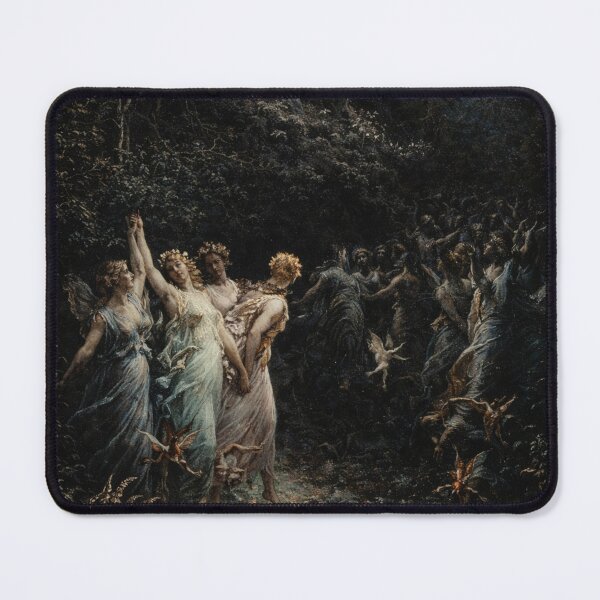 Item preview, Mythological Fairy Ring Painting – Romantic Woodland Dance Scene – Fantasy Art Lovers designed and sold by RickE.