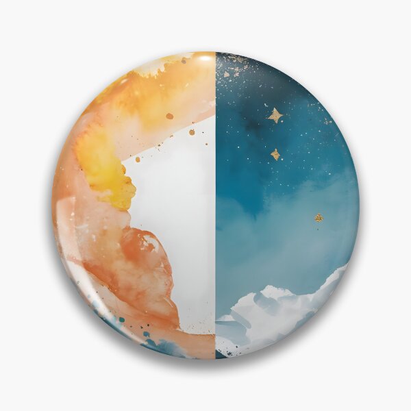 Item preview, Abstract Sun & Night Watercolor – Gold Celestial Minimalist Art designed and sold by Artviawall.