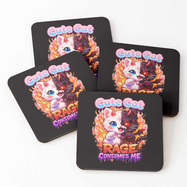 Item preview, Cute Cat Rage Consumes Me – Kawaii Demon Cat Design designed and sold by FrameFlow.
