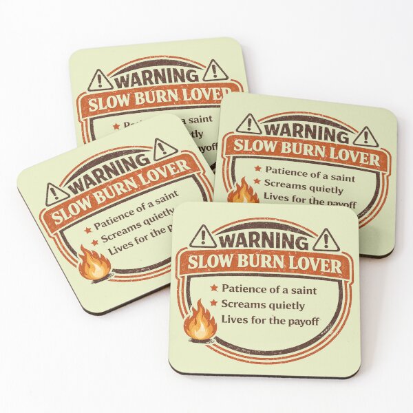 Item preview, Warning: Slow Burn Lover — Romance Reader Patience of a Saint Funny Bookish Badge designed and sold by Heather's Creative Apparel.