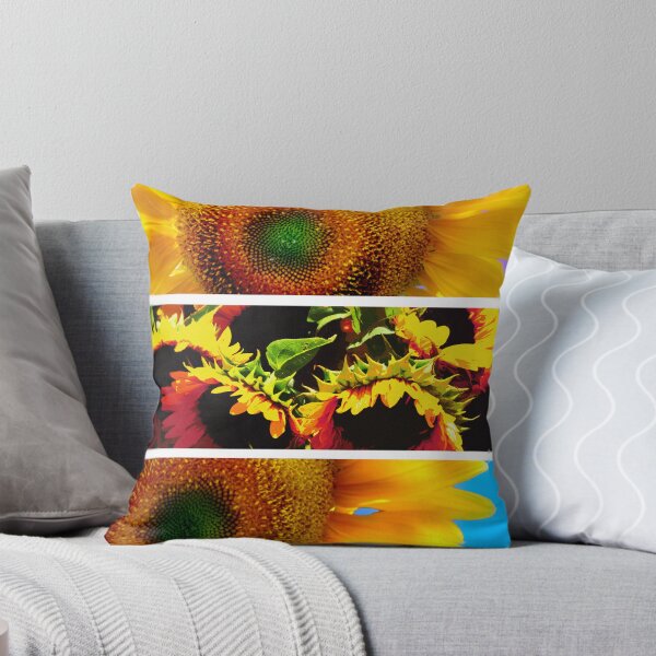 Artikelvorschau, Strahlendes Sonnenblumen-Triptychon – Farbenfrohe botanische Makrofotografie entworfen und verkauft von Artondra Hall.