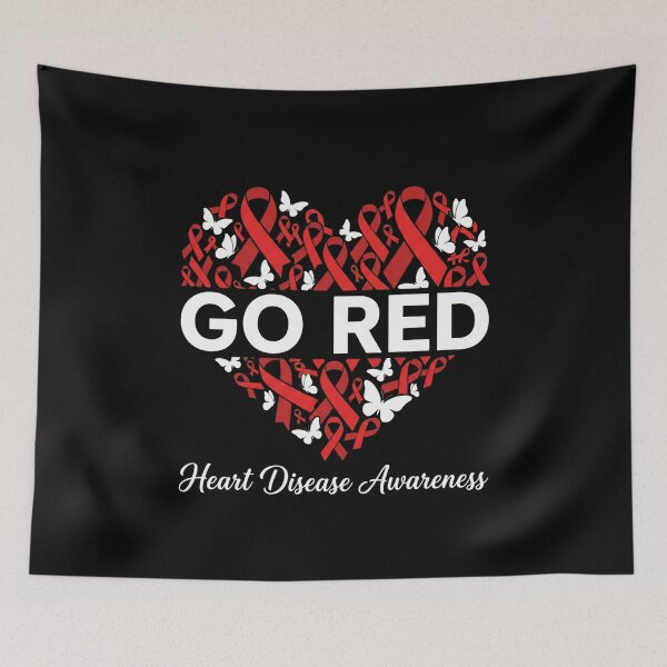 Item preview, Go Red Heart Disease Awareness Heart Health Supporter designed and sold by SofenArt.