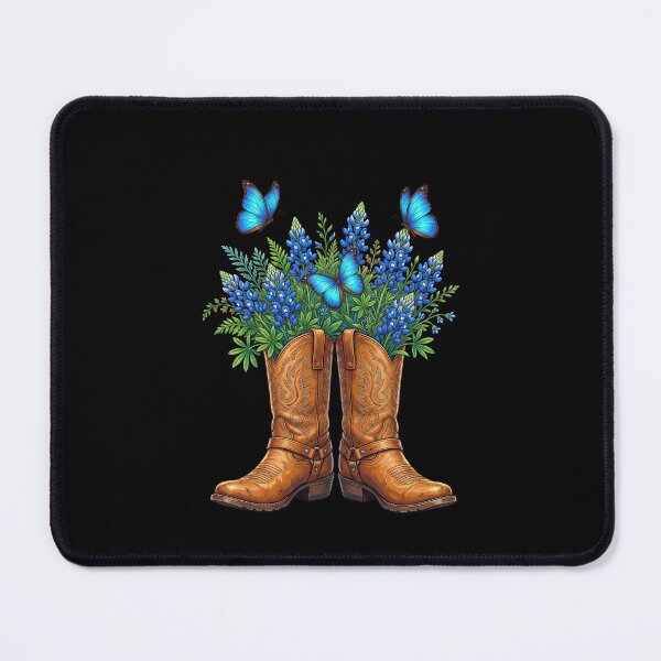 Item preview, Cowboy Boots Bluebonnets Butterflies Western Country designed and sold by SofenArt.