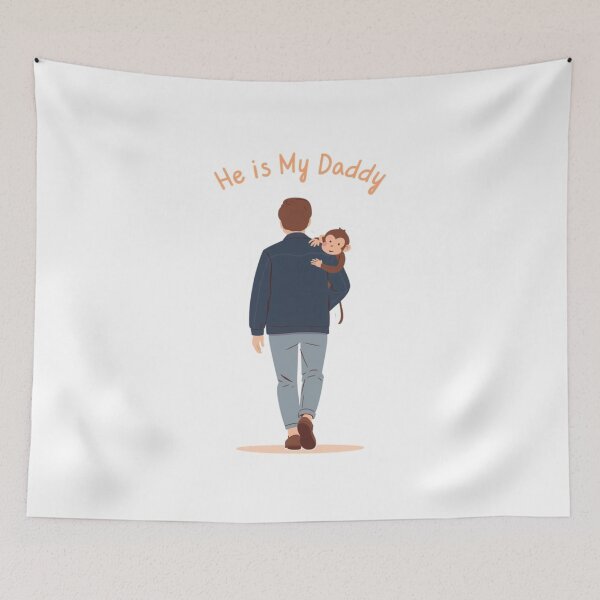 Item preview, He Is My Daddy  | Cute Monkey Father Bond Illustration designed and sold by Irene Catchmind.