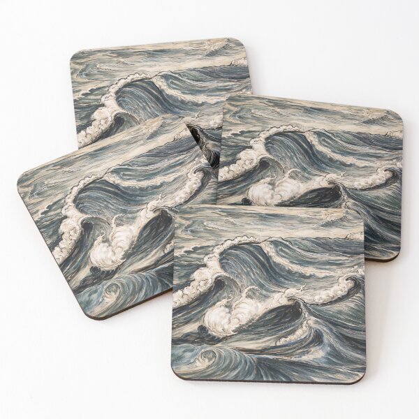 Item preview, Vintage Ocean Wave Painting – Stylized Seascape Study – Nautical Art Lovers designed and sold by RickE.
