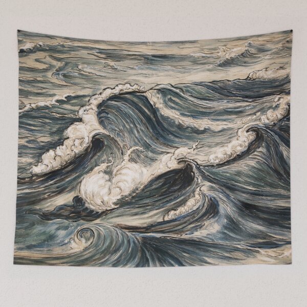 Item preview, Vintage Ocean Wave Painting – Stylized Seascape Study – Nautical Art Lovers designed and sold by RickE.