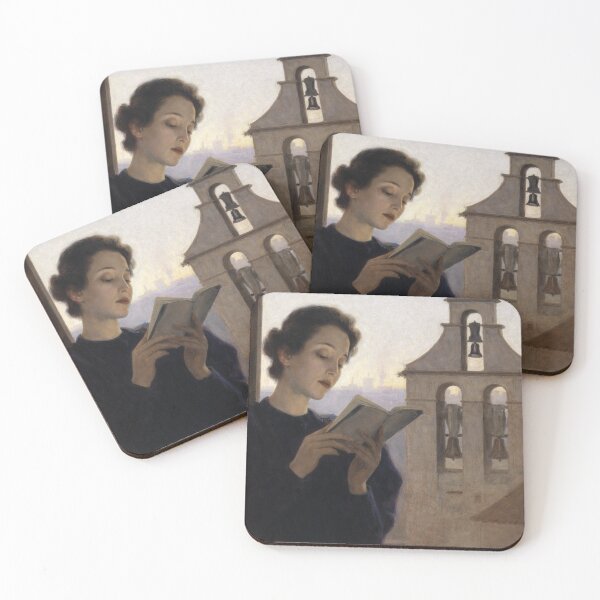 Item preview, Quiet Reading Woman Painting – Realist Bell Tower Interior Scene – Literary Art Lovers designed and sold by RickE.