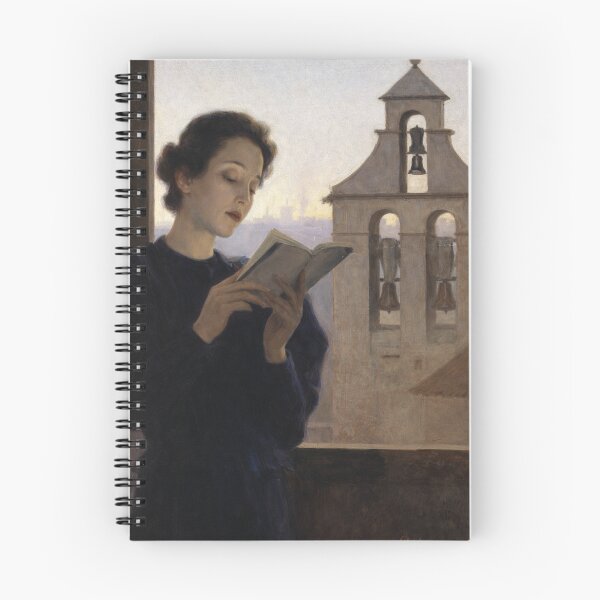 Item preview, Quiet Reading Woman Painting – Realist Bell Tower Interior Scene – Literary Art Lovers designed and sold by RickE.