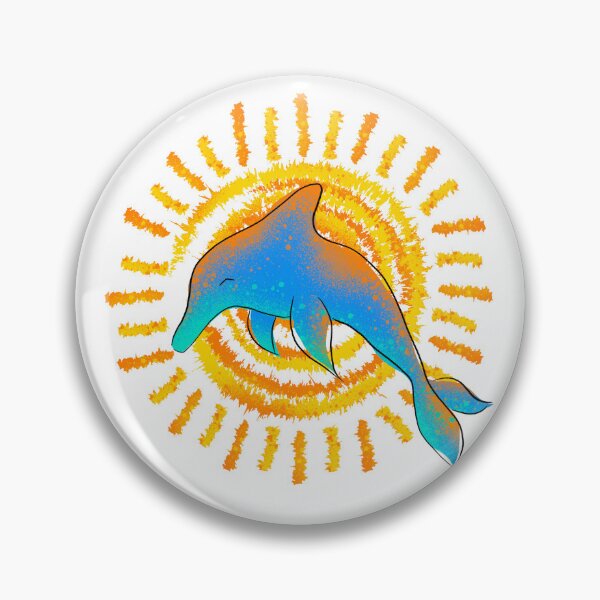 Item preview, Sunrise Dolphin Joy - Blue Teal Ocean Sunburst Art designed and sold by TheArtOfTreble.
