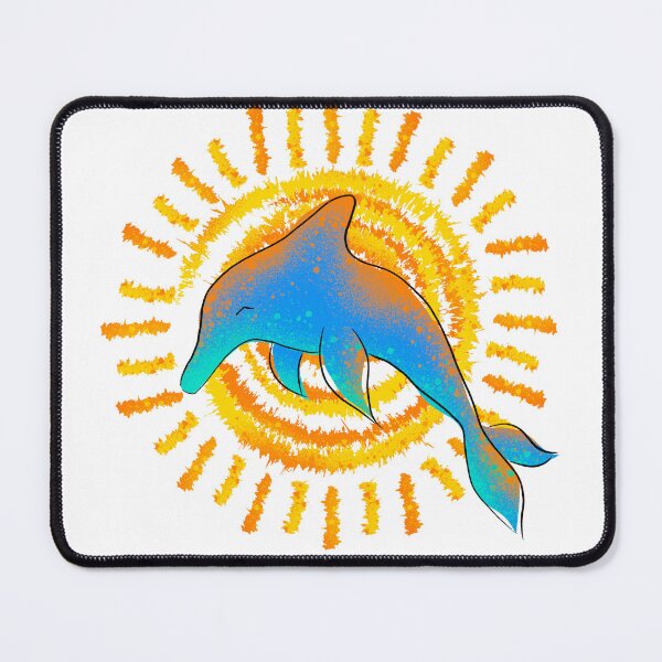 Item preview, Sunrise Dolphin Joy - Blue Teal Ocean Sunburst Art designed and sold by TheArtOfTreble.