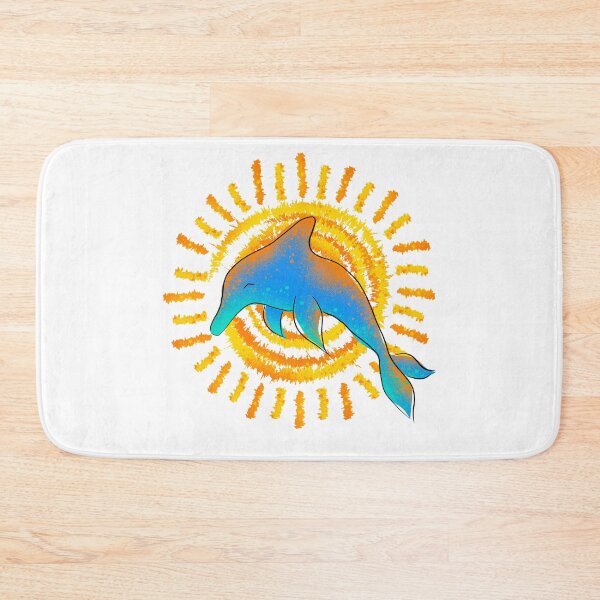 Item preview, Sunrise Dolphin Joy - Blue Teal Ocean Sunburst Art designed and sold by TheArtOfTreble.
