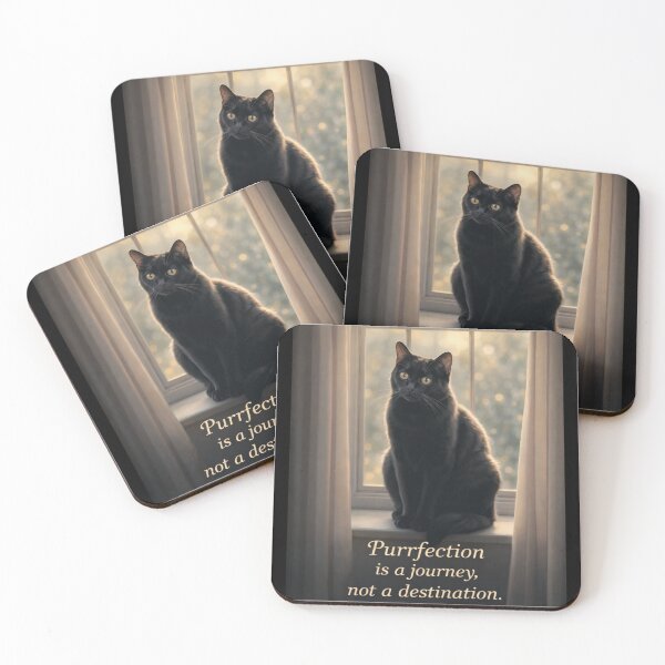 Item preview, Purrfection is a Journey Cat T-Shirt | Cute Black Cat Wisdom Art designed and sold by Falconwolf.
