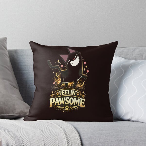 Item preview, Feelin’ Pawsome – Cute Happy Black Cat Funny Cat Lover Design designed and sold by CatLovers Studio.