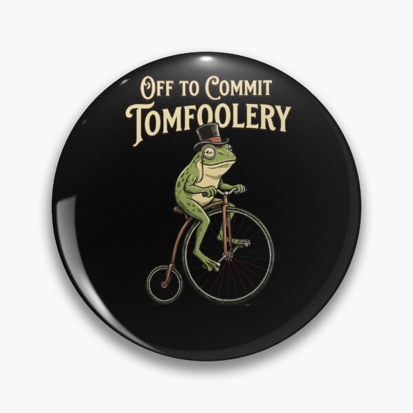 Item preview, Off To Commit Tomfoolery Funny Cottagecore Frog designed and sold by krystalRomanart.