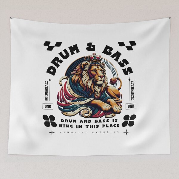 Item preview, DRUM AND BASS  - King In This Place (Black) designed and sold by Discothreadz.