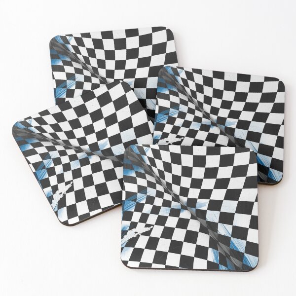 Item preview, Dynamic Distorted Checkerboard With Blue Accents designed and sold by optimusprime39.