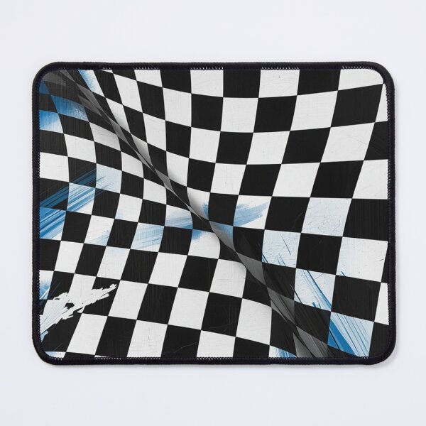 Item preview, Dynamic Distorted Checkerboard With Blue Accents designed and sold by optimusprime39.
