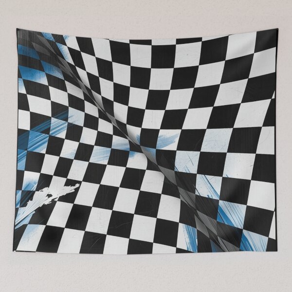 Item preview, Dynamic Distorted Checkerboard With Blue Accents designed and sold by optimusprime39.