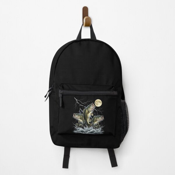 Item preview, Jumping Bass Fishing Angler Fisherman Moon Lightning designed and sold by SofenArt.